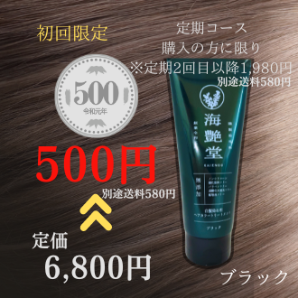 【定期初回500円→1980円】海艶堂　ヘアトリートメント　ブラック